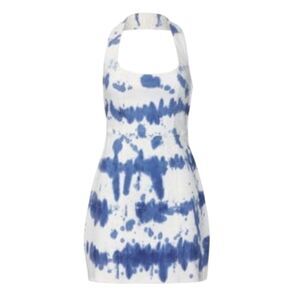 Show Me Your Mumu Denim Duncan Halter Dress Medium